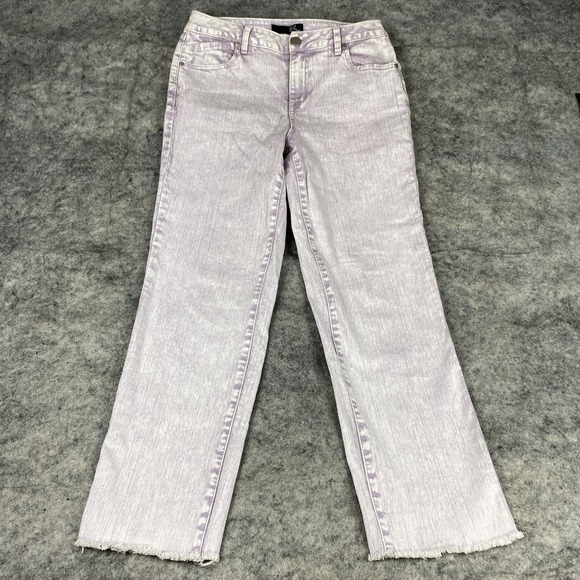 1822‎ Denim Women's 6/28 Purple Acid/Stone Washed Raw Hem Denim Jeans 80's Rock - Picture 1 of 10